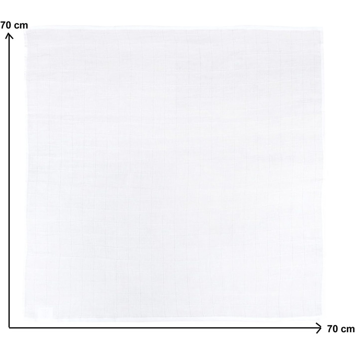 Упаковка з 10 муслінових серветок муслінові пелюшки тканинні пелюшки 100 бавовна преміум-якість Колір білий приблизно 70x70 см