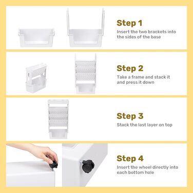 Невеликий книжковий візок, книжкова шафа з колесами, візок для рукоділля, вузький візок для зберігання, 5 ярусів, візок з книжковою полицею для вітальні, спальні, офісу, бібліотеки, чисто білий