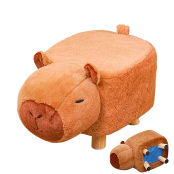 Стільчик у формі капібари з мультфільму - дитячий стільчик для сидіння, безшумна лавка на поворотних колесах для щоденних занять, дерев&39яне сидіння у формі тварин із заокругленим дизайном, домашні меблі, грайливе місце для відпочинку в передпокої та віт