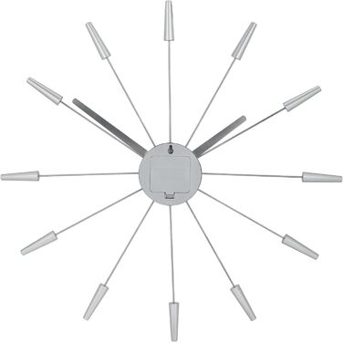 Настінний годинник techno line XXL NeXtime Plug Inn Silver 261 ZI, дерево, 60х60х4.2 см