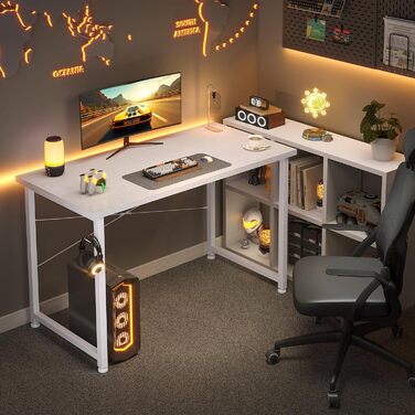 Маленький письмовий стіл, 10048 см Комп&39ютерний стіл Офісний стіл з тримачем для навушників, Маленький білий стіл для домашнього офісу, Дерев&39яний ПК-стіл, Офісний стіл для дому, Білий 10048 см