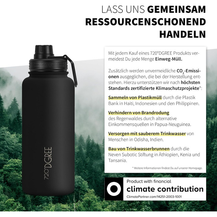 Термос для води 720DGREE з нержавіючої сталі 950 мл noLimit фруктовий інфузер - герметичний, підходить для газованих напоїв, без BPA - ізольований пляшка з кришкою, що закручується, для спорту, активного відпочинку, фітнесу спортивна кришка 950 мл 01 Онік