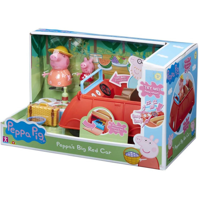Ігровий набір Peppa Pig, Великий червоний автомобіль з фігурками та пікніком