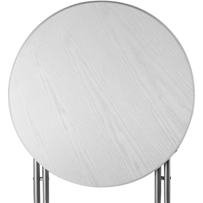 Комплект розкладних столів Casaria з 2 шт., висота 110 см, діаметр 60 см, бічний столик, розкладний стіл, барний стіл, коктейльний столик, дерев&39яний стіл для вечірок, круглий високий стіл, садовий стіл, білий, імітація дерева