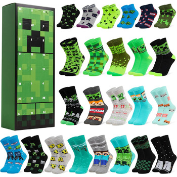Адвент-календар шкарпеток Minecraft 2024 з 24 шкарпетками Crew - Подарунки для дітей