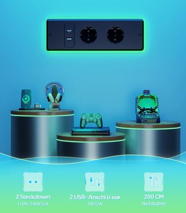 Електричний стіл OffiGo з регульованою висотою та RGB-підсвічуванням