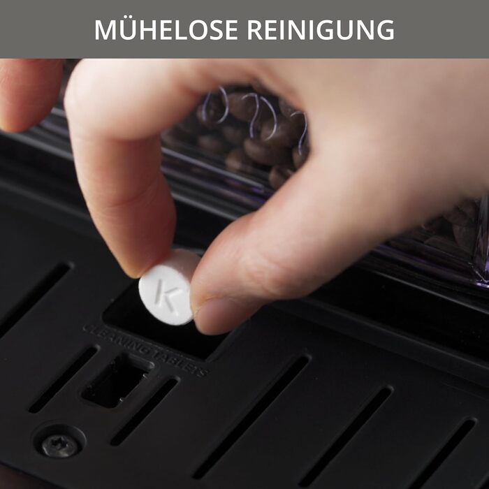 Повністю автоматична кавоварка Krups Essential з трубкою для молока, функцією 2 чашок, РК-дисплеєм, легким очищенням, кавоварка, ущільнювачем TV, чорний, EA816031 чорний одинарний