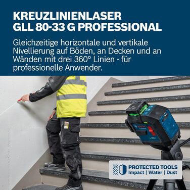 Професійний лінійний лазерний рівень Bosch GLL 80-33 G (Новий)