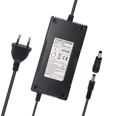 Зарядний кабель для акумуляторів 36 В, 42 В, 3 А, круглий роз&39єм 5,5 мм x 2,1 мм зі штекером 5,5 мм x 2,5 мм. ПРИЗНАЧЕННЯ для заряджання акумуляторів для електровелосипедів, електричних велосипедів, педелеків та електричних велосипедів. ACK4201 C060L100