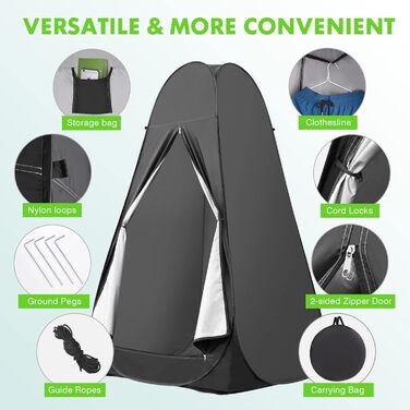 Портативний висувний душовий намет - водонепроникний, туалетний намет, пляжний намет, кемпінговий намет, роздягальня з сумкою для перенесення