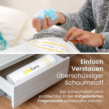 Подушка для сну Cosi Home Shredded Memory Foam, регульована подушка з бамбуковим чохлом та охолоджувальним ефектом, пінопластова подушка для сну на спині, животі та боці - можна прати, (1 упаковка)