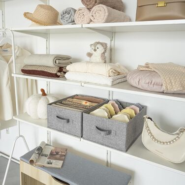 Органайзер для штанів GRANNY SAYS для гардеробу, 2 шухляди-органайзери, органайзер для гардеробу для футболок, світло-сірі коробки-органайзери для джинсів для гардеробу, складні коробки для зберігання одягу, 2 шт., світло-сірий