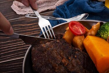 Набір столових приборів для кемпінгу Титановий відкритий польовий столовий прибор Кухонний посуд Виделка Ложка Ніж для свинини Пал