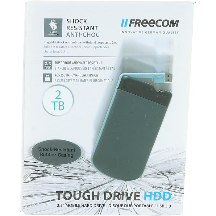 Зовнішній жорсткий диск Freecom 56331 2 ТБ USB 3.0 5400 об/хв 2,5-дюймовий, сірий 2 ТБ