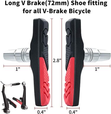 Комплект V-Brake гальм RUJOI (2 шт., 72 мм колодки)