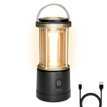 Світлодіодний кемпінговий ліхтар Lepro, акумуляторний, 2000 люмен, 5-рівневий регульований прожектор, водонепроникний аварійний ліхтар IPX4 з акумуляторним зарядним пристроєм, підходить для відключень електроенергії, походів та інших сценаріїв, чорний