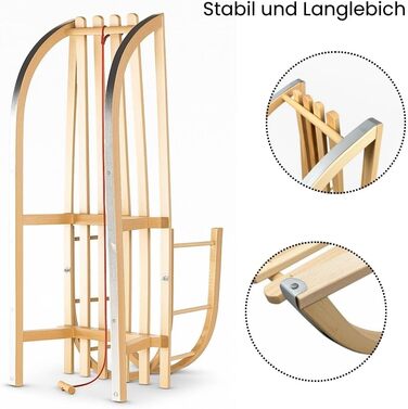 Санки IMPWOOD, дерев'яні, зі знімною спинкою, 100 кг