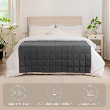 Ковдра Good Nite з обтяженням для дорослих, ковдра для зняття стресу, важка ковдра для спокійного розуму (сіра, 6 кг, 150 x 200 см) 150 x 200 см, 6 кг сірого кольору