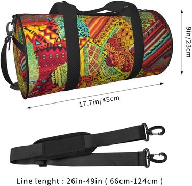 Спортивна сумка, дорожня сумка, з африканським текстилем, візерунок печворк, сумка для подорожей на вихідні, чорна, універсальний розмір, сумка для подорожей