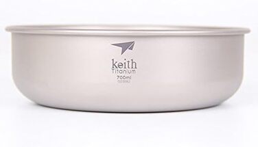 Титанові миски для кемпінгу Keith, 300 мл - 900 мл, для кемпінгу та активного відпочинку, 700 мл
