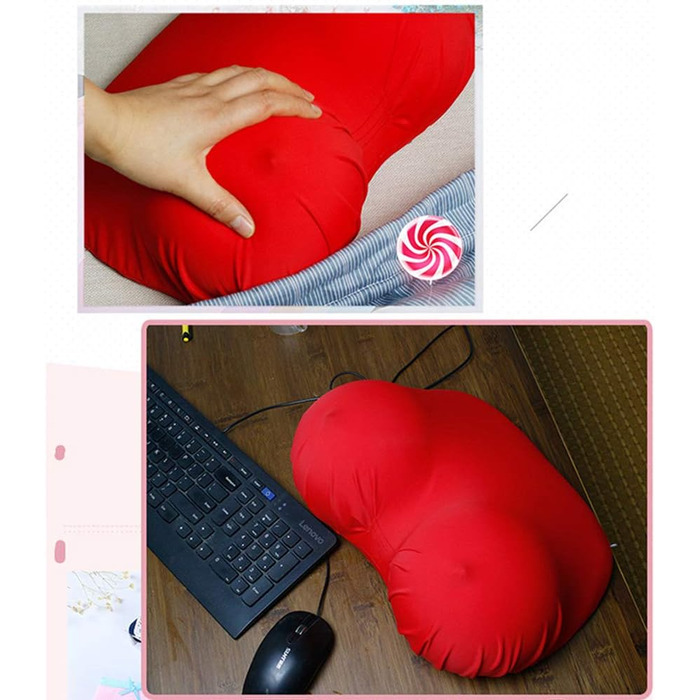 Подушка для грудей з піни з ефектом пам&39яті, подушка для шиї з повільним відскоком, м&39яка подушка для підтримки спини, подушка для шиї в спальні для чоловіків та жінок, (червоне вино)