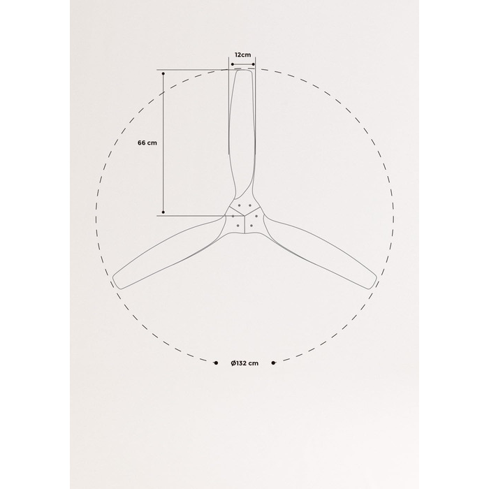 Вентилятор стельовий білі лопаті з натурального дерева з дистанційним керуванням/Тихий, 75 Вт, Ø132 см, двигун змінного струму, таймер, 3 швидкості
