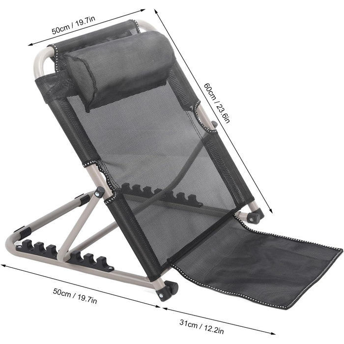 Підйомна спинка ліжка, 6-ступінчаста регульована підйомна спинка ліжка, складна спинка ліжка з підголівником, портативна підйомна спинка ліжка для догляду за пацієнтами, читання, перегляду телевізора, їжі