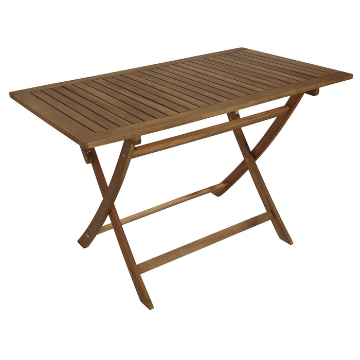 Садовий стіл DEGAMO Складаний стіл Tobago 70x120 см прямокутний, оброблений акацією, сертифікований FSC