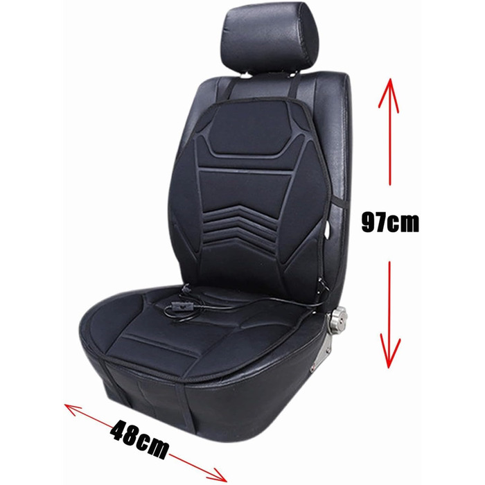 Чохли для сидінь NURII з підігрівом 12 В, інтелектуальне керування, регульована температура Підігрів сидінь Uto 12 В Універсальні комфортні чохли для сидінь Uto для вантажівки, -1Pckung 1Pckung (G, 1 упаковка)