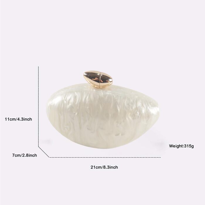 Акриловий клатч у формі мушлі, модна вечірня сумочка з металевого акрилу, блискучі гаманці та сумочки у формі яйця для жінок, весільні вечірки