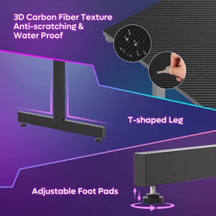 Комп&39ютерний стіл Bestier Small Gaming Desk 106,6 см зі світлодіодною підсвіткою та підставкою для монітора, ігрова робоча станція з підсклянником та гачком для гарнітури для домашнього офісу, спальні, невеликих кімнат, чорний