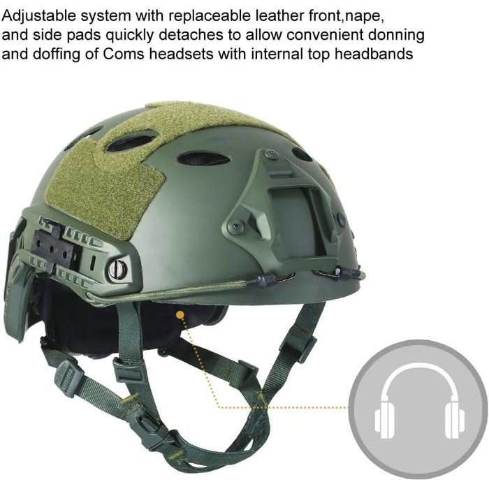 Легкий тактичний швидкий шолом OneTigris PJ Mode для страйкболу, пейнтболу, армійського зеленого кольору