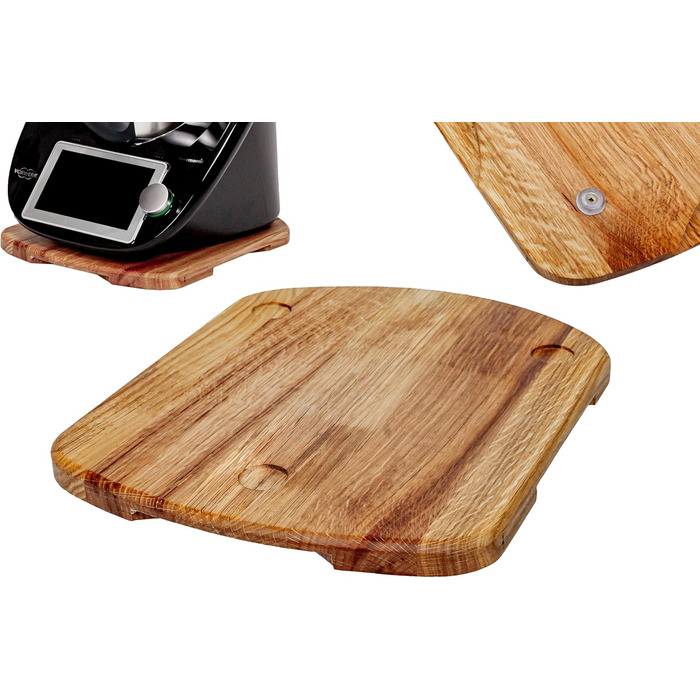Розсувна дошка MB Manufaktura Barel для Thermomix TM6 TM5 Дошка для Thermomix виготовлена з деревини дуба без зусиль переміщення без пошкодження ваг - стійка підставка за рахунок гасіння вібрації Преміум - Дуб
