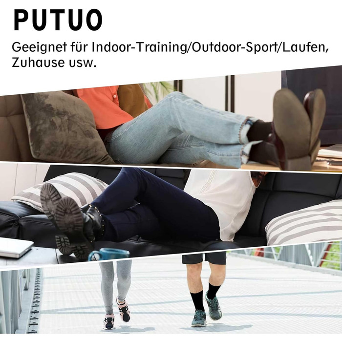 Шкарпетки PUTUO ABS з нековзним покриттям для чоловіків чоловічі шкарпетки з нековзним покриттям та ручками, бавовняні спортивні шкарпетки, 4 пари, розміри 43-46, чорні - 4 пари