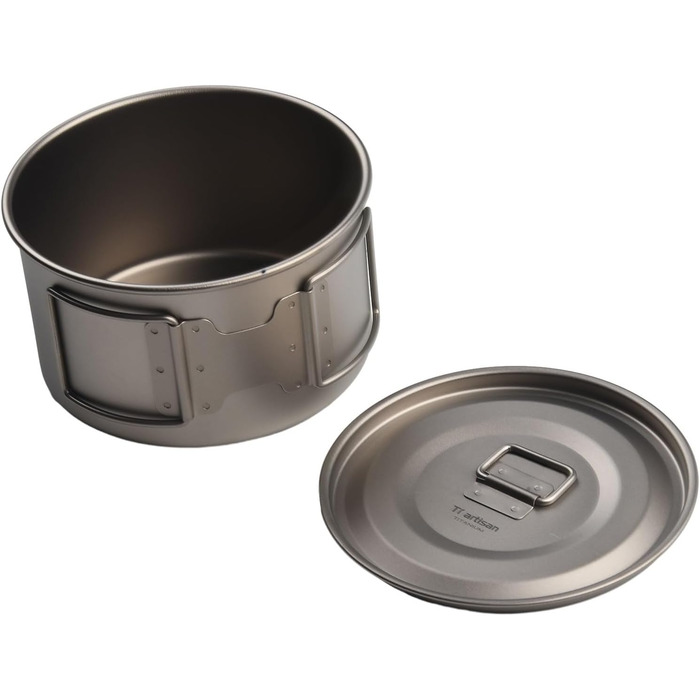 Кемпінгова миска зі складною ручкою, 450 мл або 600 мл, легкий, нержавіючий, безпечний для харчових продуктів посуд для походів, подорожей з рюкзаком та пікніків (450 мл з мисками 600 мл з