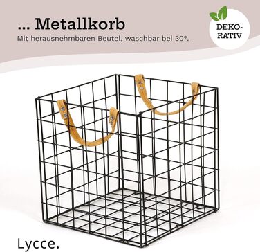 Кошик для зберігання Lycce Kallax Insert підходить для полиць Ikea Kallax, промисловість металева чорна 33 x 33 x 33 см