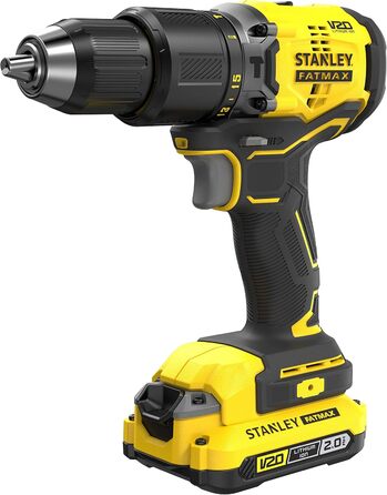 Двошвидкісний акумуляторний ударний дриль-шуруповерт Stanley FatMax 18 В SFMCD715D2K (2,0 Ач, макс. крутний момент 60 Нм, безщітко