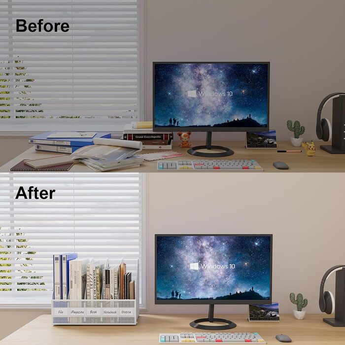 Металевий офісний органайзер EasyPAG A4 з 5 кишенями, тримач для документів, лоток для файлів, тримач для журналів, лоток для листів, органайзер для паперових журналів, білий