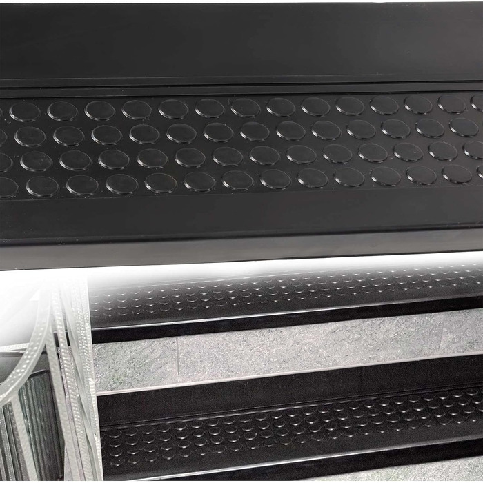 Килимки для сходів гумові зовнішні/внутрішні нековзні сходові килимки чорний розмір 150x30x4cm 150x30x4cm чорний