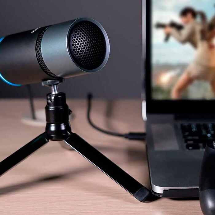 Компактний складаний USB-конденсаторний мікрофон THRONMAX M8 Pulse для стрімів та прямих ефірів, чорно-сірий