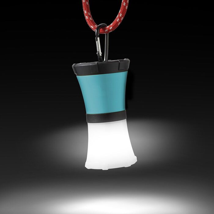 Ліхтар для кемпінгу LiteXpress CAMP 51, плавучий та водонепроникний до 1 м, IPX7, 1 високопродуктивний світлодіод Nichia, до 200 люмен ANSI FL1, пластиковий корпус, синій, LXL91100BB