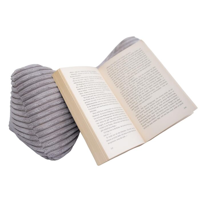 Подушка для читання Sleepling Book Pillow, 38 x 18 см, сріблясто-сіра, кістка для читання з м&39якої мікрофібри (380 г/м), сертифікована Oeko-Tex, можна прати при 30 градусах, 38 x 18 см сірого кольору