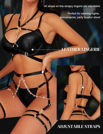 Жіночий 7-частинний сет сексуальної білизни, ремінці та панчохи, S