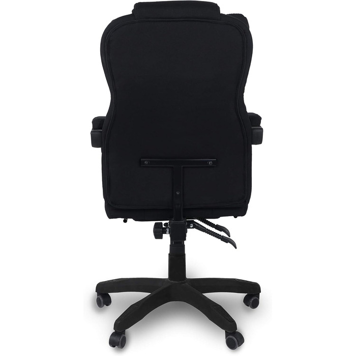Офісне крісло, ергономічне стільце для столу, крісло керівника з тканини з м&39якими підлокітниками та підголівником, регульоване по висоті крісло, що обертається на 360, крісло, що обертається з тканини, колір чорний