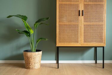 Декоративний квітковий горщик круглий, плетений з морської трави з пластиковою вставкою для посадки - горщик для рослин - 34см 1 3