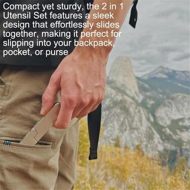 Набір посуду 2 в 1 для кемпінгу, портативний магнітний знімний комплект ложки та виделки, практичний посуд для подорожей, походів, легкий багаторазовий посуд для використання на відкритому повітрі (3)