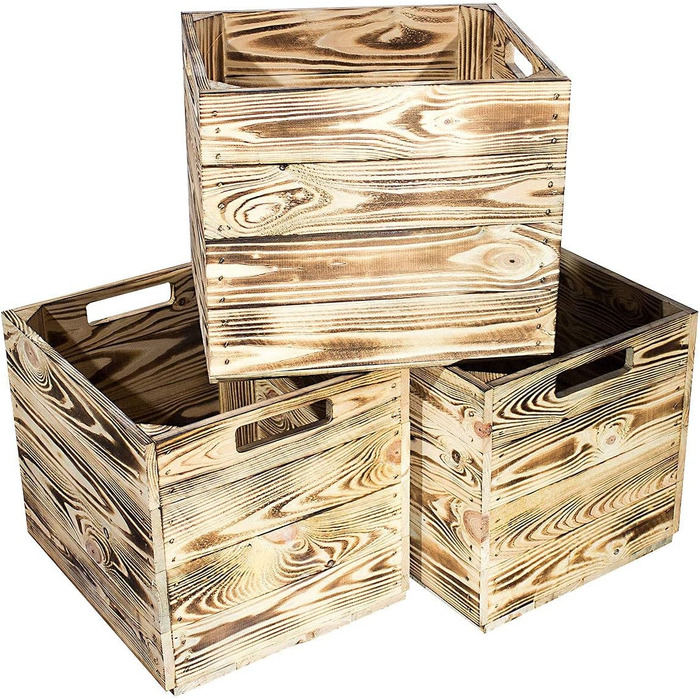 Гарні дерев&39яні кошики-коробки, підходять для Ikea Kallax, для зберігання шкільного приладдя / іграшок, нові, 37,5x32x32,5 см (полум&39яні), 4