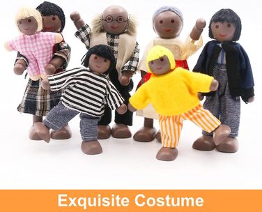 Ігровий набір із 8 дерев&39яних сімейних ляльок SumDirect, дерев&39яні ляльки для сім&39ї ляльок, дитяча іграшка для лялькового будиночка (стиль 4)