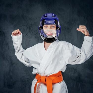 Регульований легкий шолом для тхеквондо з захистом голови та дихаючою маскою для спарингу, карате, тренування з бойових мистецтв