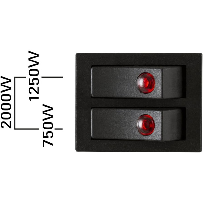 Конвекторний обігрівач TROTEC TCH 20 E Теплова потужність 750 Вт / 1250 Вт / 2000 Вт Електричний радіатор